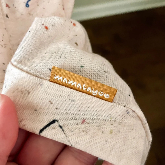 Mamatayoe women’s cross-cross hem postcard tunic tank top SZ L cream black red - Picture 8 of 12